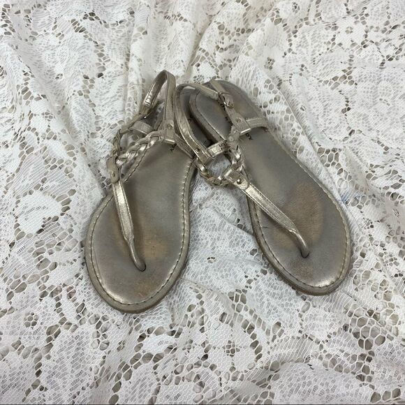 Rock & Candy Silver Braided Sandals - Picture 1 of 5